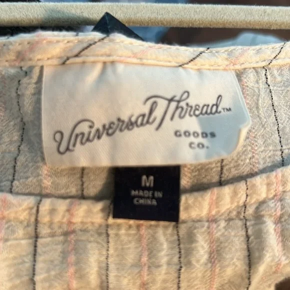 Universal Thread womens blouse size M beige/pink and black design 💯 cotton - Picture 7 of 9